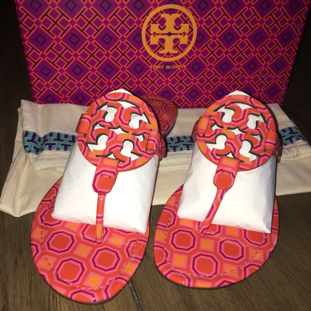 Tory Burch Miller Pink Orange Octagon